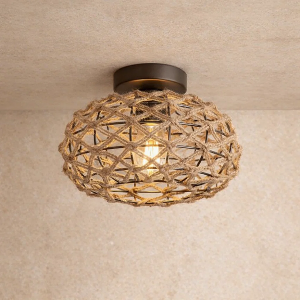 Plafonnier Rotin - Tressage Côtier | Rohana -  |   Delvanie