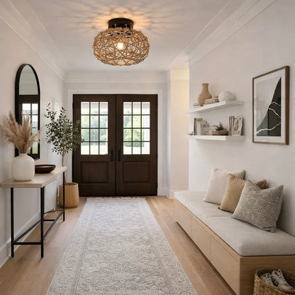 Plafonnier Rotin - Tressage Côtier | Rohana -  |   Delvanie