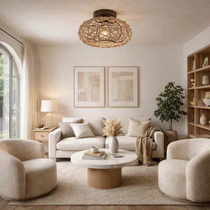 Plafonnier Rotin - Tressage Côtier | Rohana -  |   Delvanie