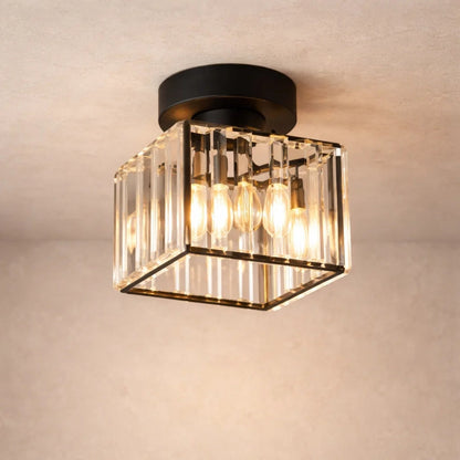 Plafonnier en Verre - Éclat Cristal Noir | Lyressa -  |   Delvanie