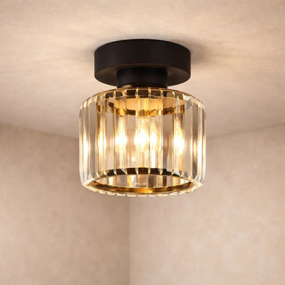 Plafonnier en Verre - Éclat Cristal Noir | Lyressa -  |   Delvanie