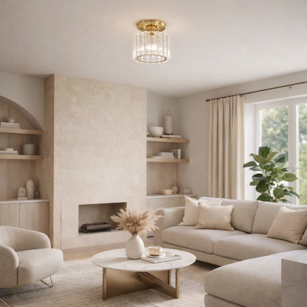 Plafonnier en Verre - Éclat Cristal Noir | Lyressa -  |   Delvanie