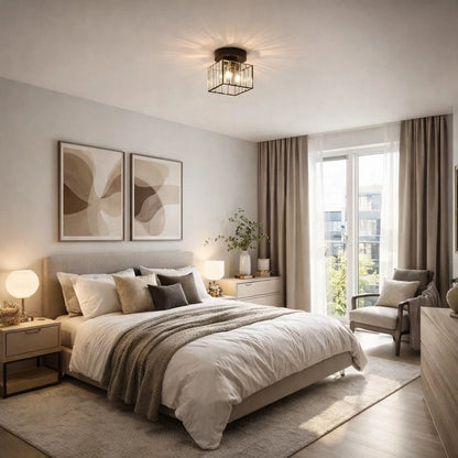 Plafonnier en Verre - Éclat Cristal Noir | Lyressa -  |   Delvanie