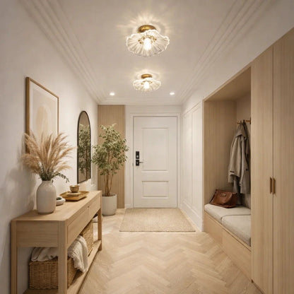 Plafonnier en Verre - Pétales Lumineux Sculptés | Elvaris -  |   Delvanie