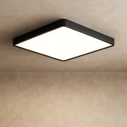 Plafonnier Led Carré - Cadre Bois Intuitif | Quadréos - Noir / APP |   Delvanie
