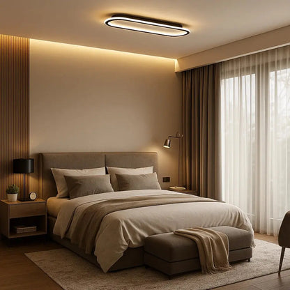 Plafonnier À Led - Ligne Lumineuse Contemporaine | Lynéor -  |   Delvanie