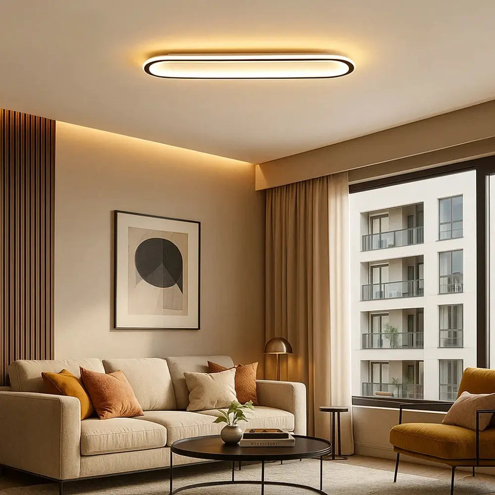 Plafonnier À Led - Ligne Lumineuse Contemporaine | Lynéor -  |   Delvanie