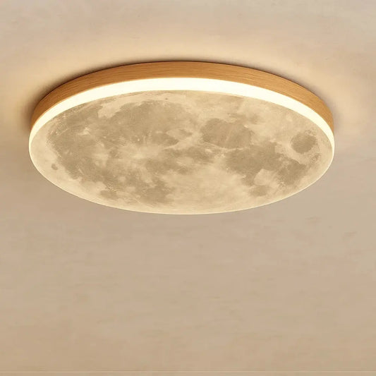 Plafonnier LED - Design Lunaire | Celestia - Bois / ∅ 48cm |   Delvanie