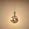 Suspension art déco modèle duo chrome de 15 cm à globe fumé | Delvanie