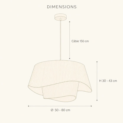 Schéma des dimensions de la suspension Naldéa, Ø 50 à 80 cm | Delvanie
