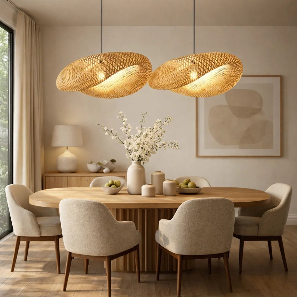 Suspension Luminaire Bambou - Halo Bambou Tressé | Nayori -  |   Delvanie