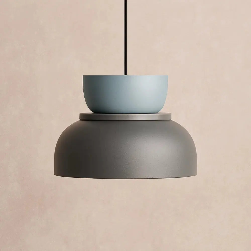 Suspension Luminaire Design - Harmonie Épurée | Novara - Bleu Clair / Gris / 29x28cm |   Delvanie