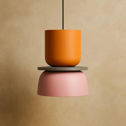 Suspension Luminaire Design - Harmonie Épurée | Novara - Orange / Rose / 18.5x24cm |   Delvanie