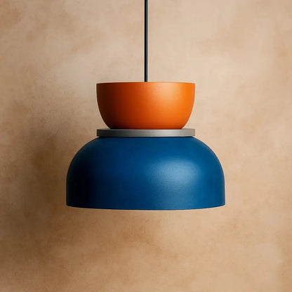 Suspension Luminaire Design - Harmonie Épurée | Novara - Orange / Bleu / 29x28cm |   Delvanie