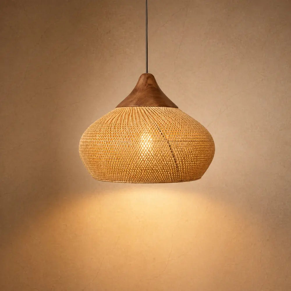 Rotan Hanglamp - Gevlochten Boheemse Halo | Orivane