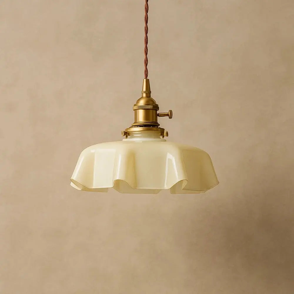 Suspension Laiton - Éclat Rétro | Aurum - Jaune pastel |   Delvanie