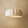 Luminaire Suspension Blanc - Tressage Bohème Lumineux | Albéora - Blanc chaud |   Delvanie