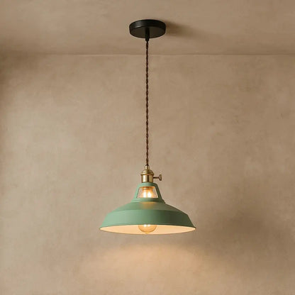 Suspension Luminaire Industriel - Éclat Rétro Pastel | Luminor - Vert |   Delvanie
