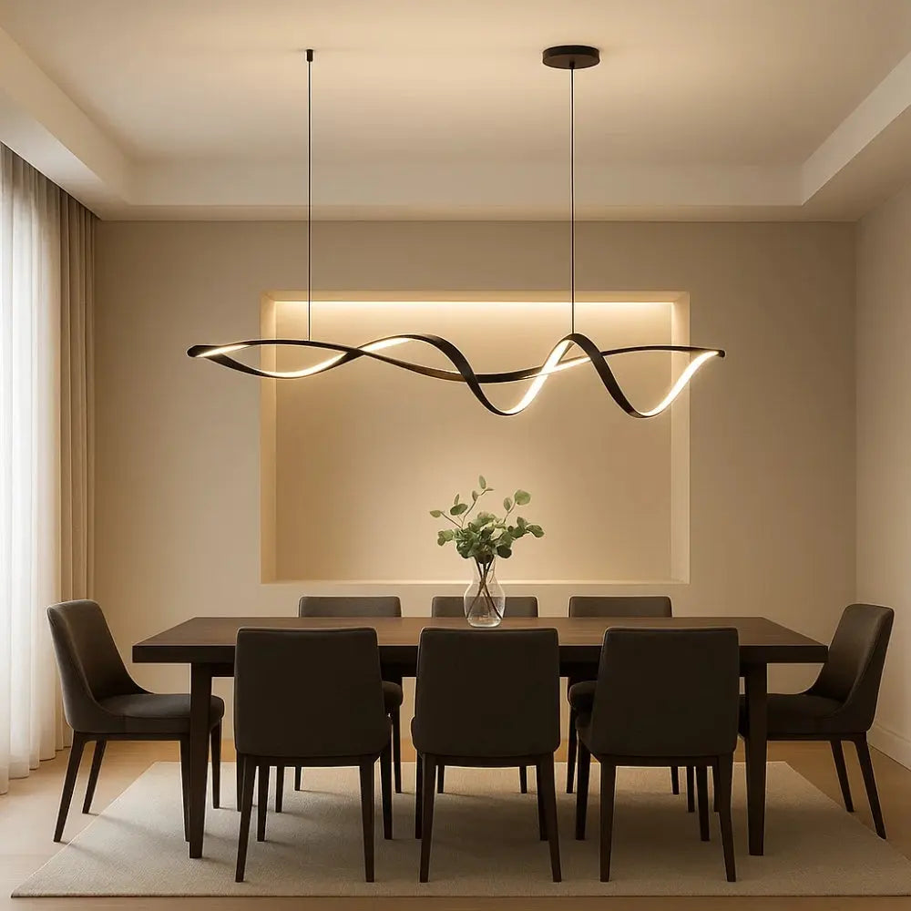 Suspension Luminaire Led - Éclat Noir Contemporain | Solvéra -  |   Delvanie