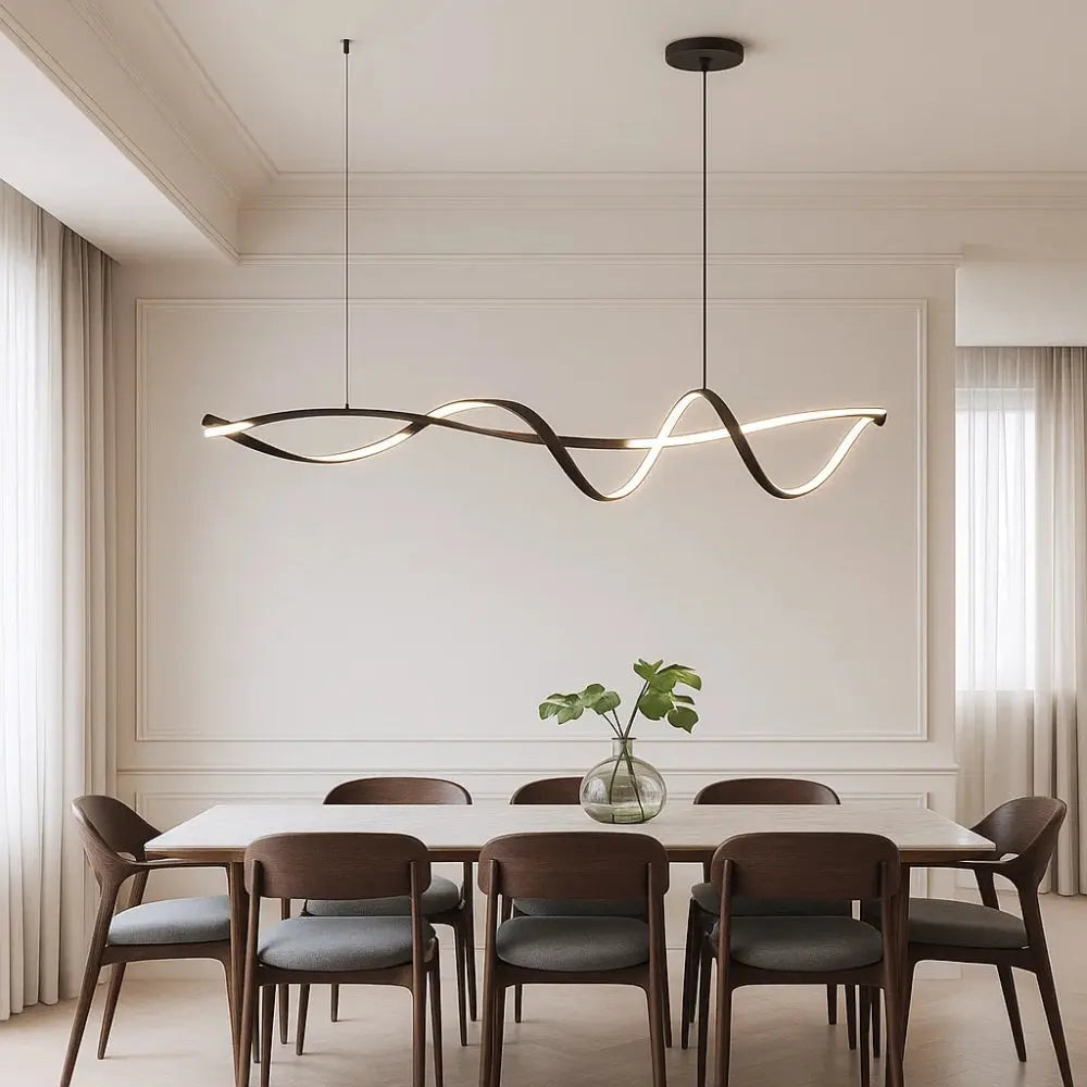 Suspension Luminaire Led - Éclat Noir Contemporain | Solvéra -  |   Delvanie
