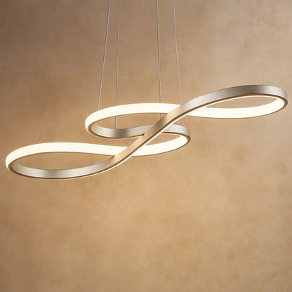 Luminaire Suspension Salle À Manger - Ruban Lumineux Aérien | Solayne - 92 CM / Lumière 3 couleurs avec télécommande / Bla |   Delvanie