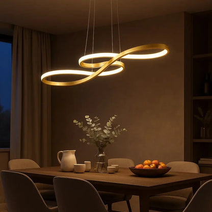Luminaire Suspension Salle À Manger - Ruban Lumineux Aérien | Solayne -  |   Delvanie