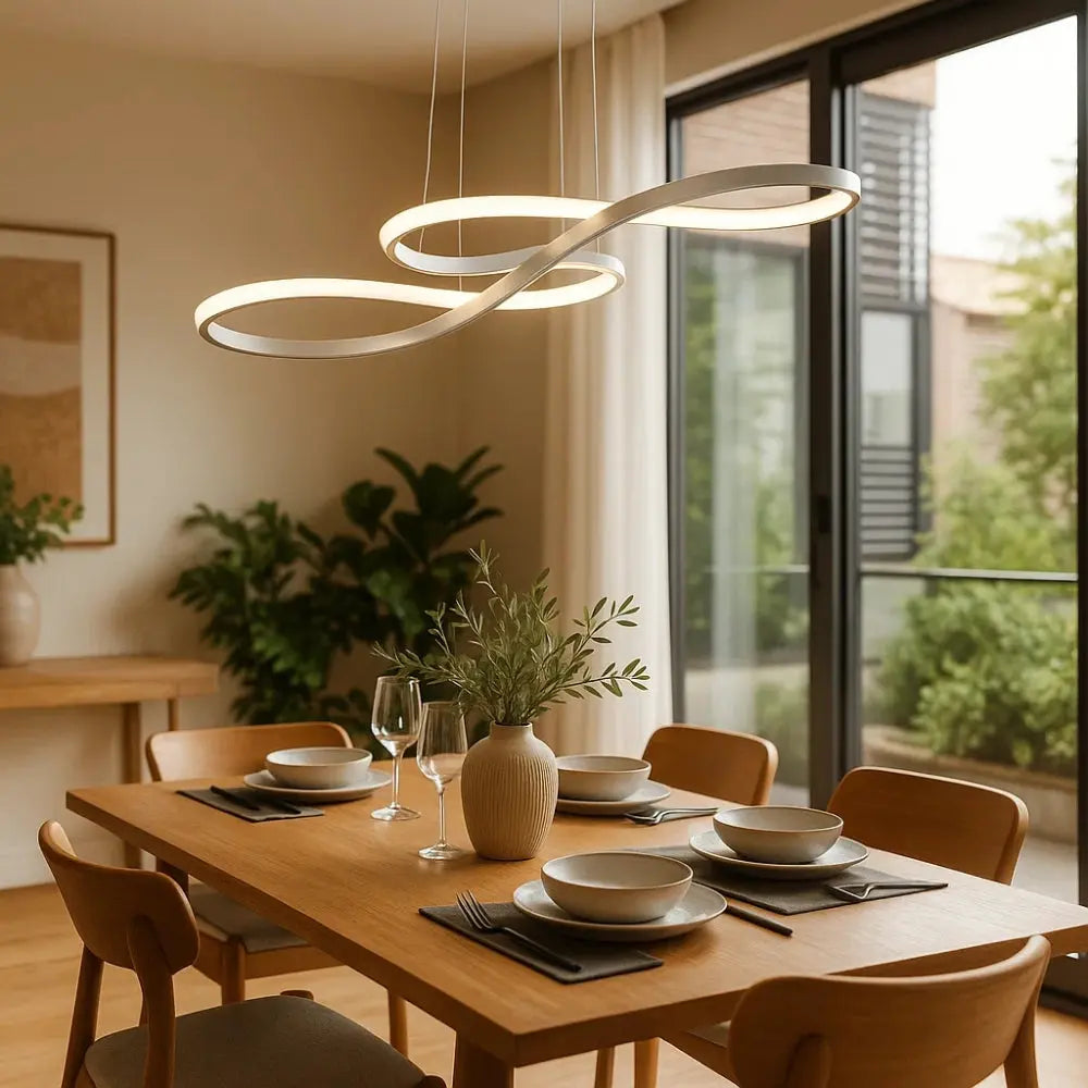 Luminaire Suspension Salle À Manger - Ruban Lumineux Aérien | Solayne -  |   Delvanie