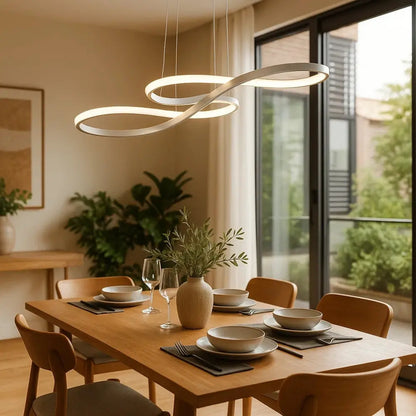 Luminaire Suspension Salle À Manger - Ruban Lumineux Aérien | Solayne -  |   Delvanie