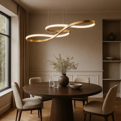 Luminaire Suspension Salle À Manger - Ruban Lumineux Aérien | Solayne -  |   Delvanie