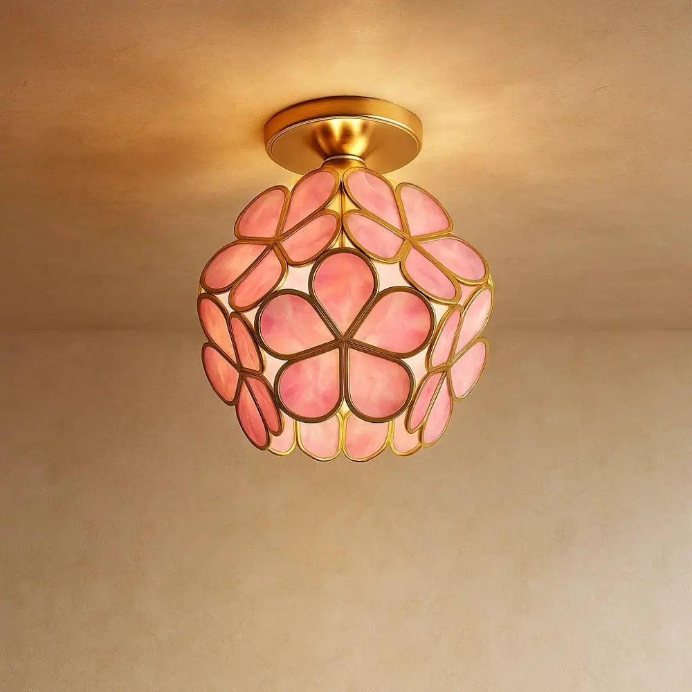 Suspension Luminaire Verre - Lueur Élégante | Cristalia - Rose |   Delvanie