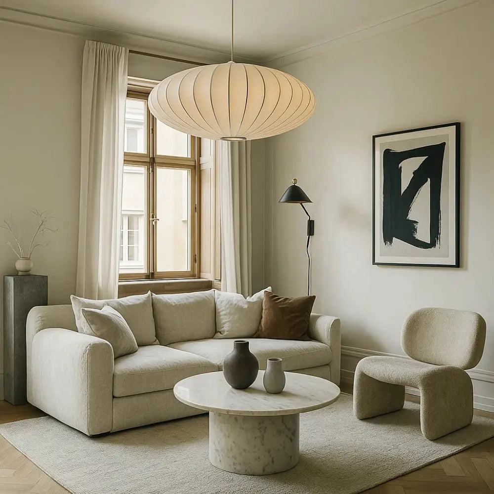 Suspension Luminaire Design - Voile De Soie Japandi | Solyori -  |   Delvanie