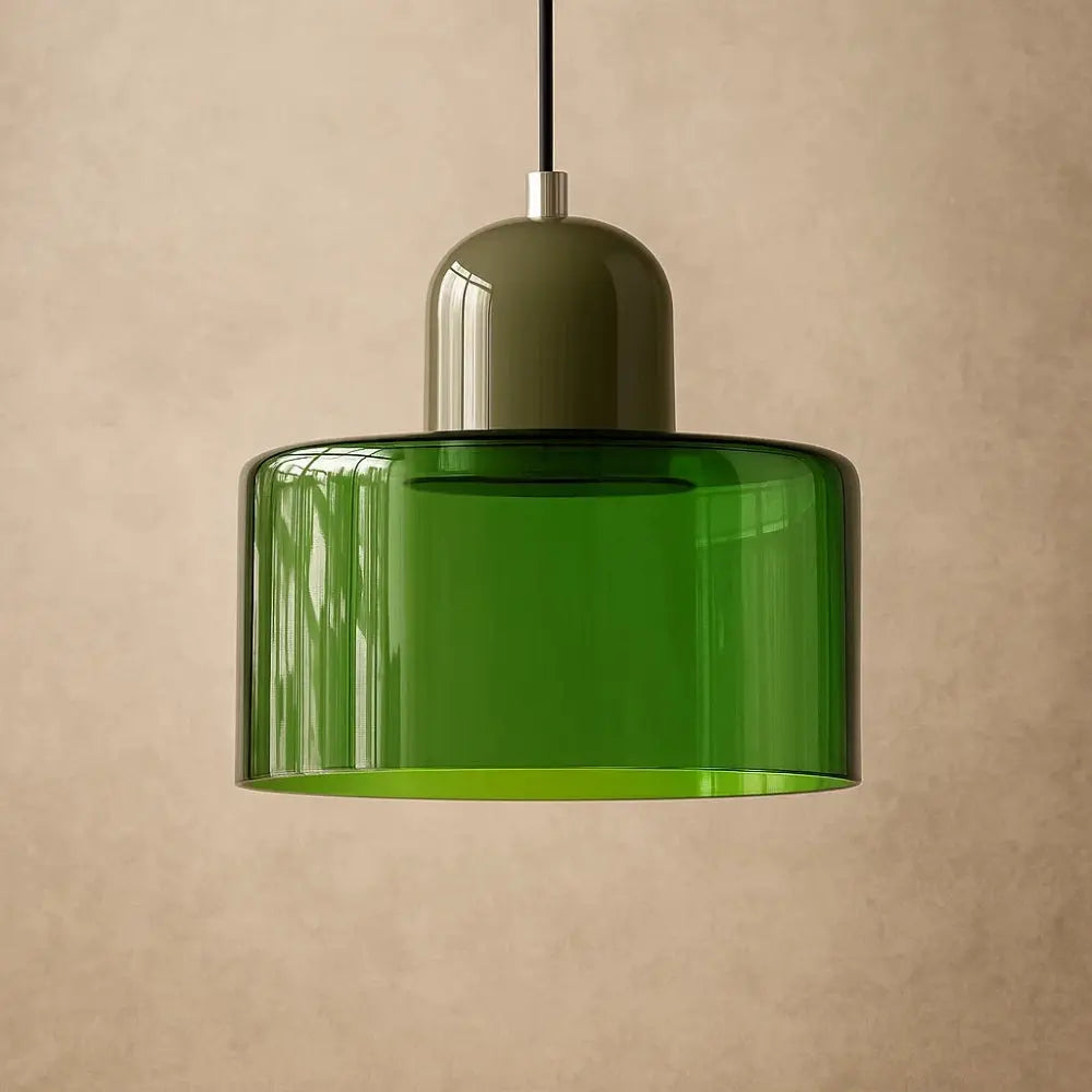 Suspension Luminaire en Verre - Élégance Contemporaine | GlassAura - Vert / Vert |   Delvanie