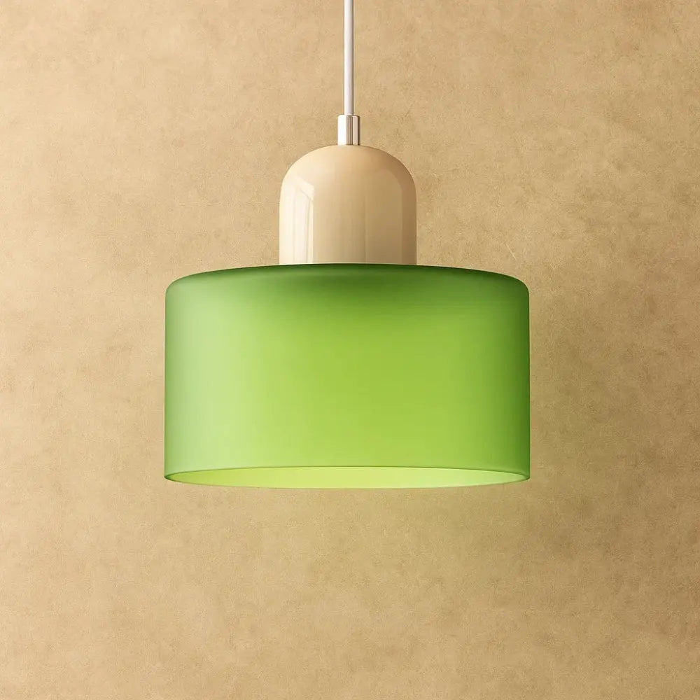 Suspension Luminaire en Verre - Élégance Contemporaine | GlassAura - Vert clair / Beige |   Delvanie