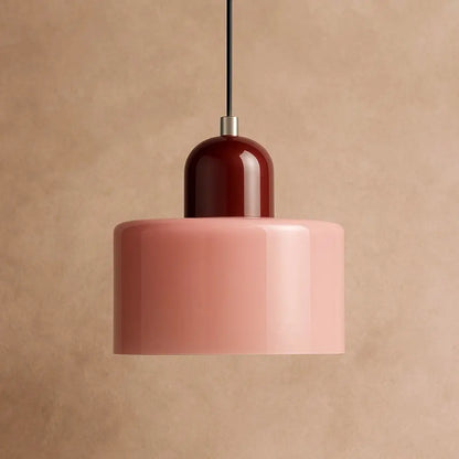 Suspension Luminaire en Verre - Élégance Contemporaine | GlassAura - Rose / Bordeau |   Delvanie