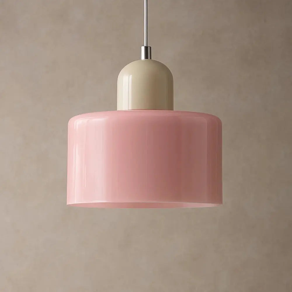 Suspension Luminaire en Verre - Élégance Contemporaine | GlassAura - Rose / Beige |   Delvanie