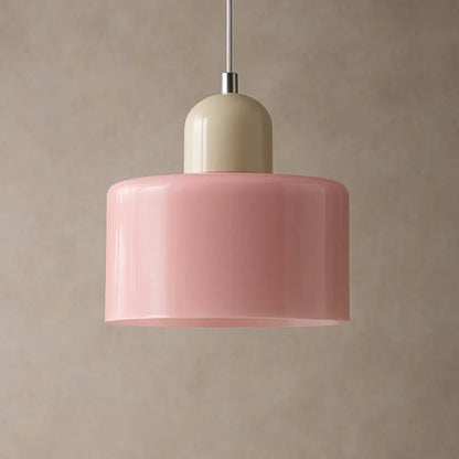 Suspension Luminaire en Verre - Élégance Contemporaine | GlassAura - Rose / Beige |   Delvanie