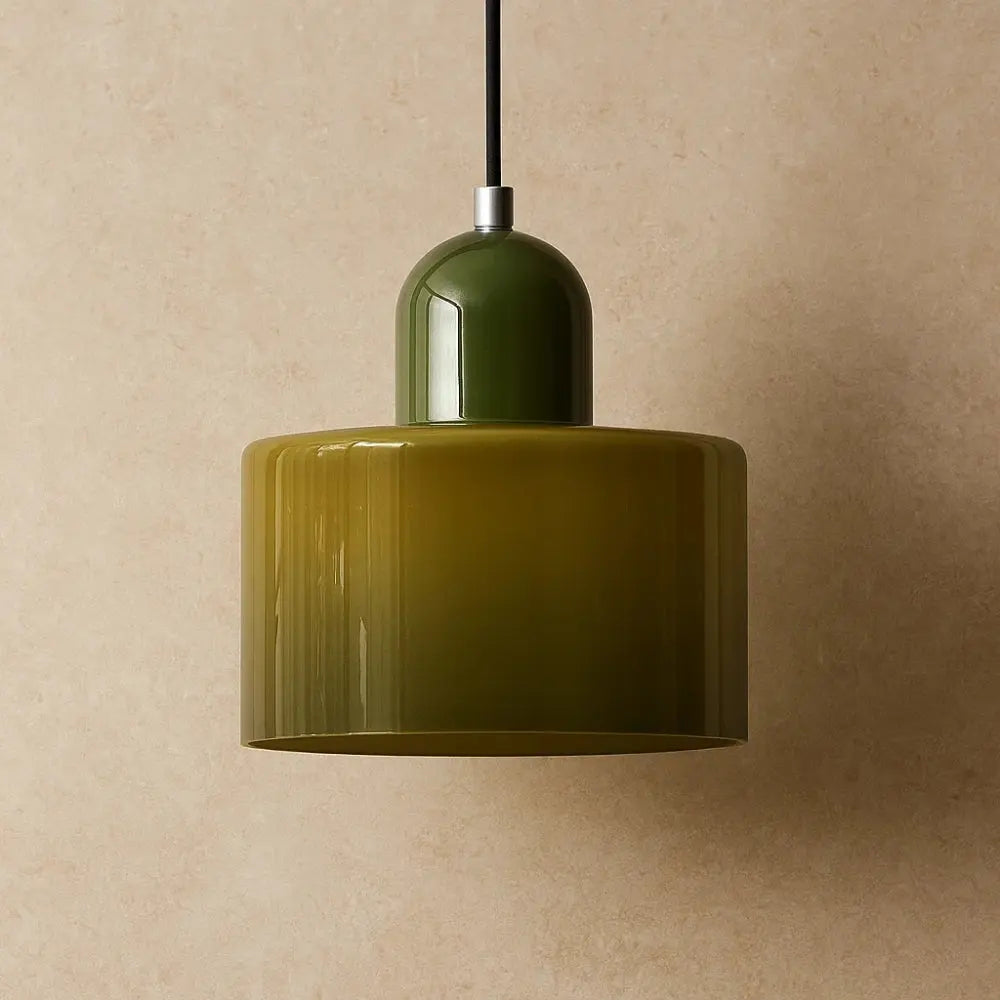 Suspension Luminaire en Verre - Élégance Contemporaine | GlassAura - Vert foncé / Vert |   Delvanie