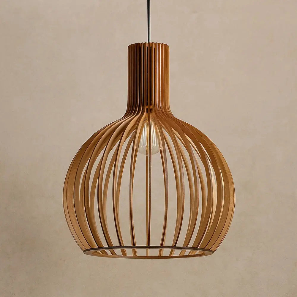 Suspension Bois - Charme Minimaliste | Forestia - ∅ 45cm |   Delvanie