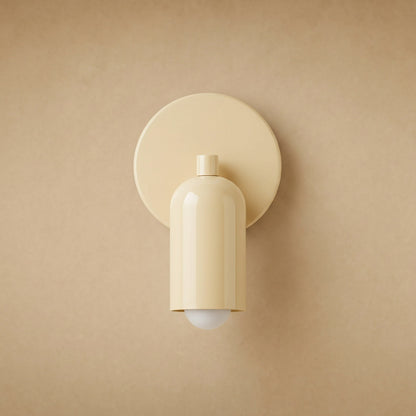 Applique murale Nolvina creme, platine ronde et dome laque | Delvanie