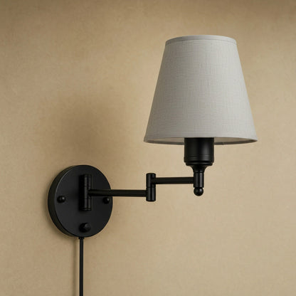 Applique murale en tissu gris a bras articule, packshot | Delvanie