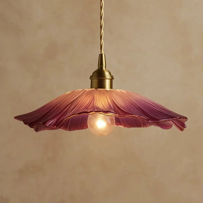 Suspension Luminaire en Verre - Éclat Floral | Petalis - Verre violet |   Delvanie