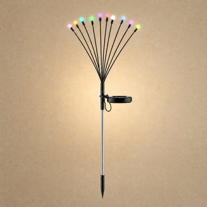 Piquet solaire de jardin en version multicolore, dix lucioles aux sept teintes changeantes | Delvanie