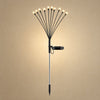 Piquet solaire de jardin a dix lucioles sur tiges souples, acier inoxydable et panneau solaire orientable | Delvanie
