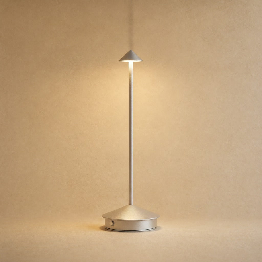 Lampe de table sans fil Yuzano coloris argent | Delvanie