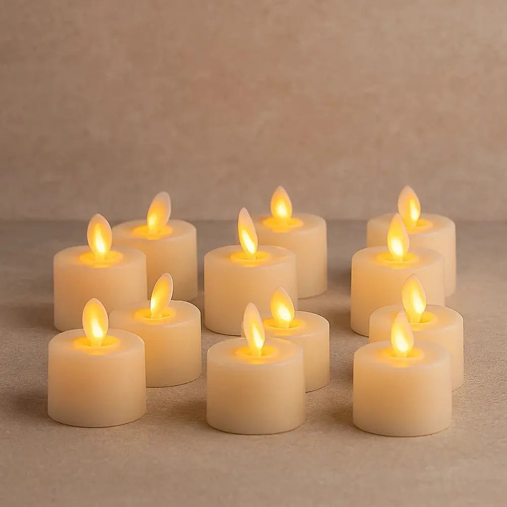 Lampe Bougie - Flamme Éternelle | Lumosia - 12 pièces |   Delvanie