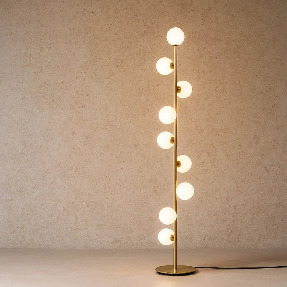 Lampadaire Salon - Design Raffiné | Oriona - Socle en fer forgé - ∅ 23 cm x H 154 cm |   Delvanie