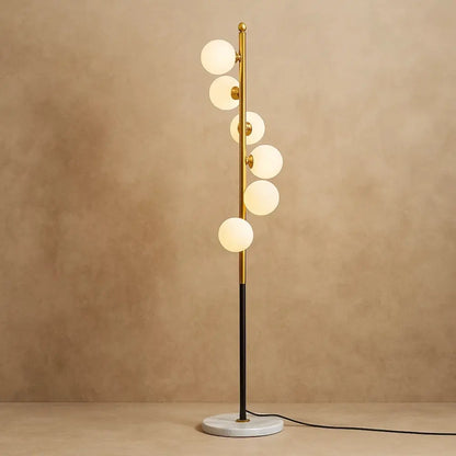 Lampadaire Salon - Design Raffiné | Oriona - Socle en marbre - ∅ 26cm x H165 cm |   Delvanie