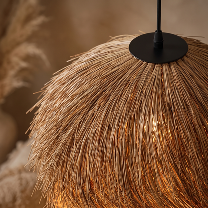 Lustre rotin wabi-sabi Wabéa, détail tressage