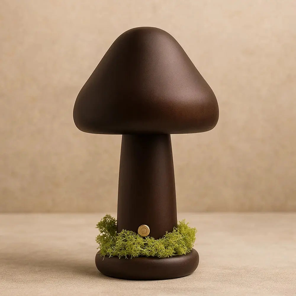 Lampe Champignon Bois - Éclat Organique | Fungor - Couleur noyer |   Delvanie