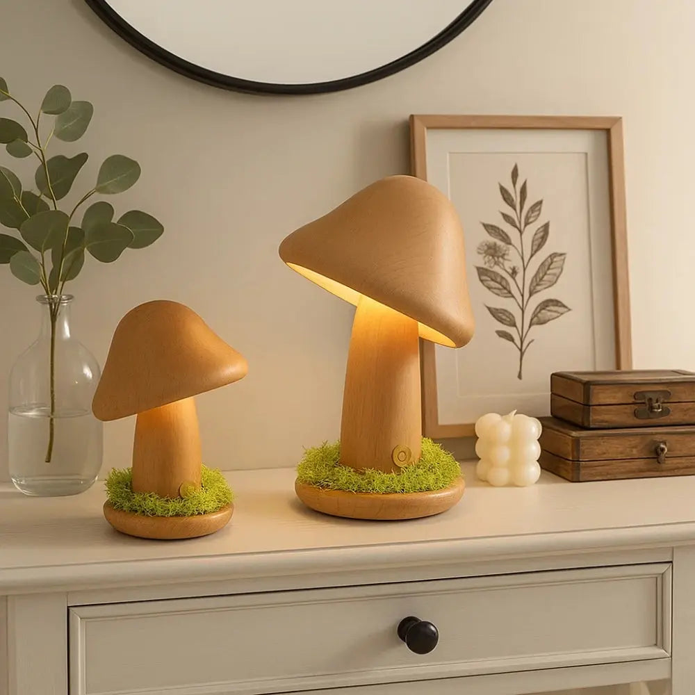 Lampe Champignon Bois - Éclat Organique | Fungor -  |   Delvanie